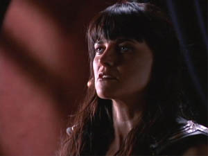 Xena looking at Ares
