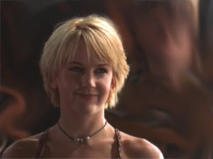 Gabrielle smirking at Ares