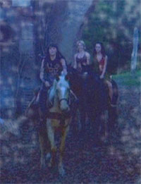 Xena, Gabrielle and Eve riding